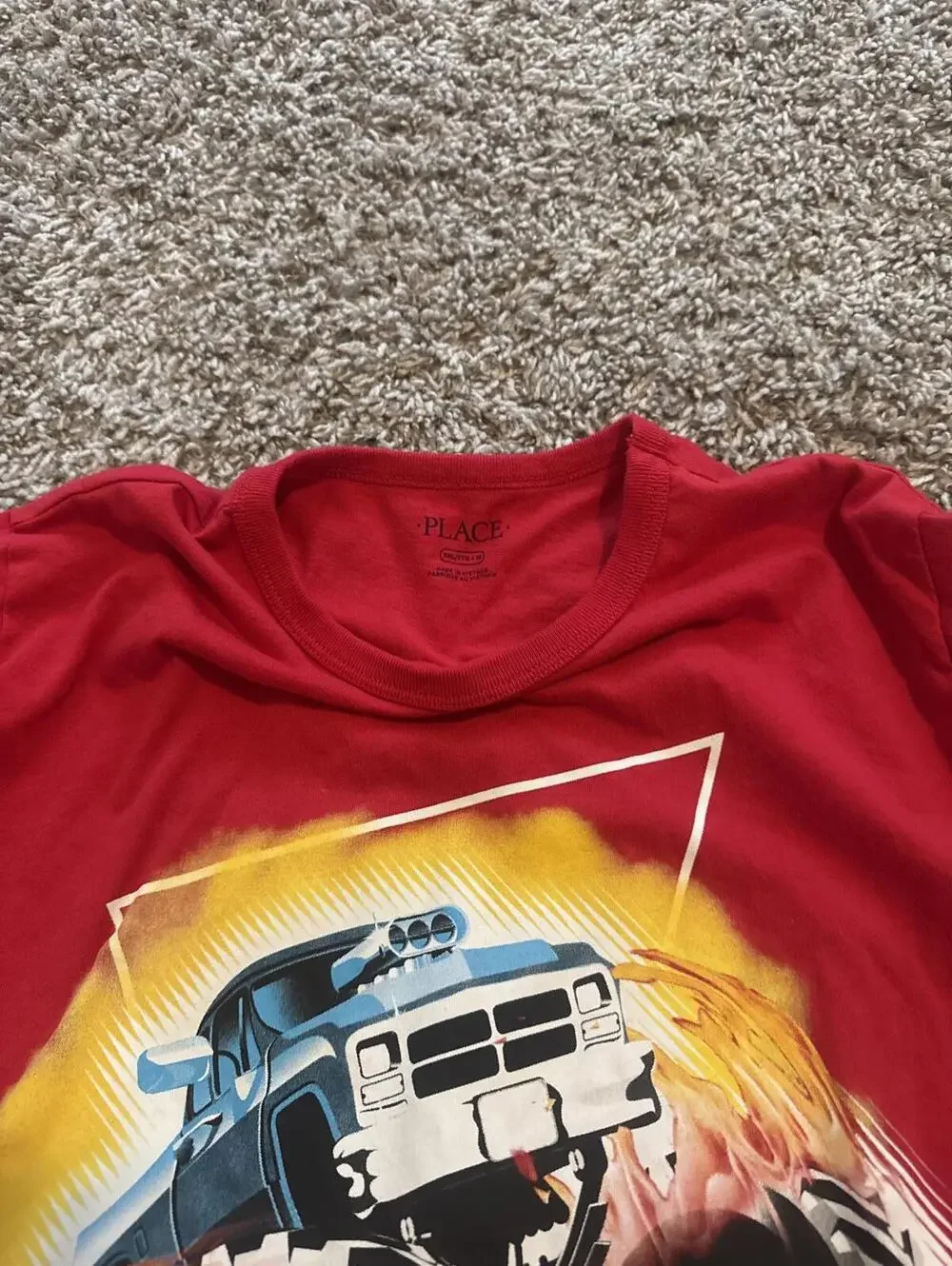 The Children's Place Boys Red Graphic Monster Truck Tee - XXL